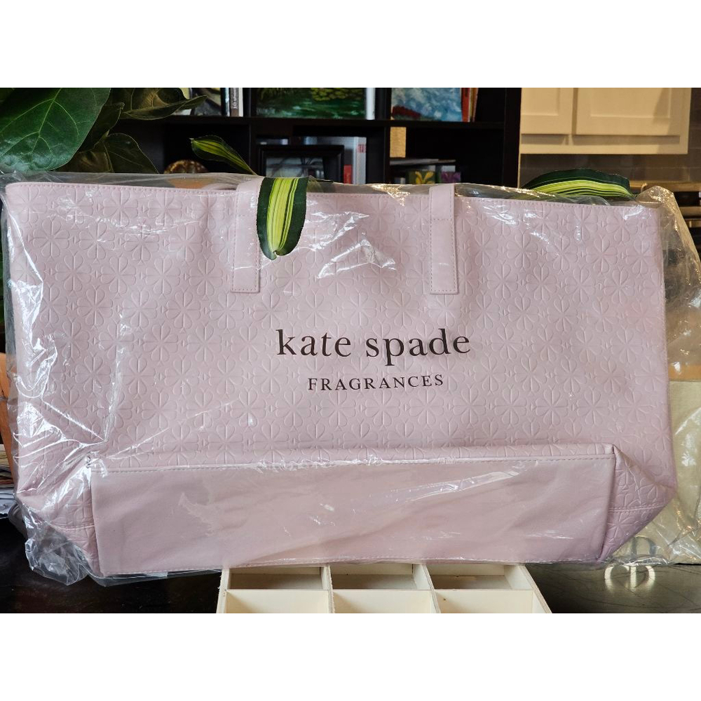 Kate Spade Pale Pink Giant Lined Spade Print Tote Bag - Picture 5 of 15